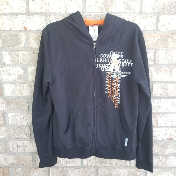 OSU OOKLAHOMA State Cowboys MEDIUM Black Zip-up HOODIE Emerson Street Collegiate - Picture 3 of 10
